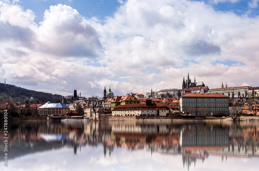Scenic view of historical center at old town of Prague,Czech Republic