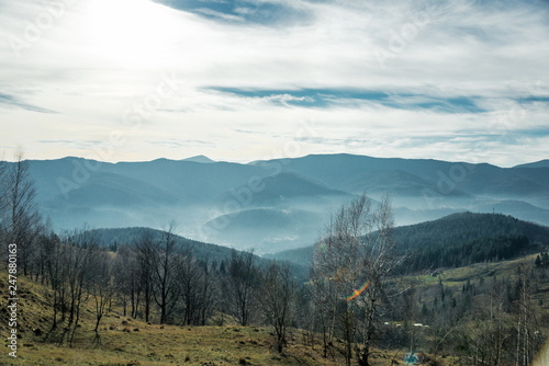 autumn high mountains landscape full frame