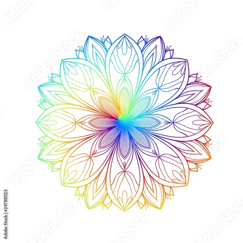 Fancy mandala art on white background.