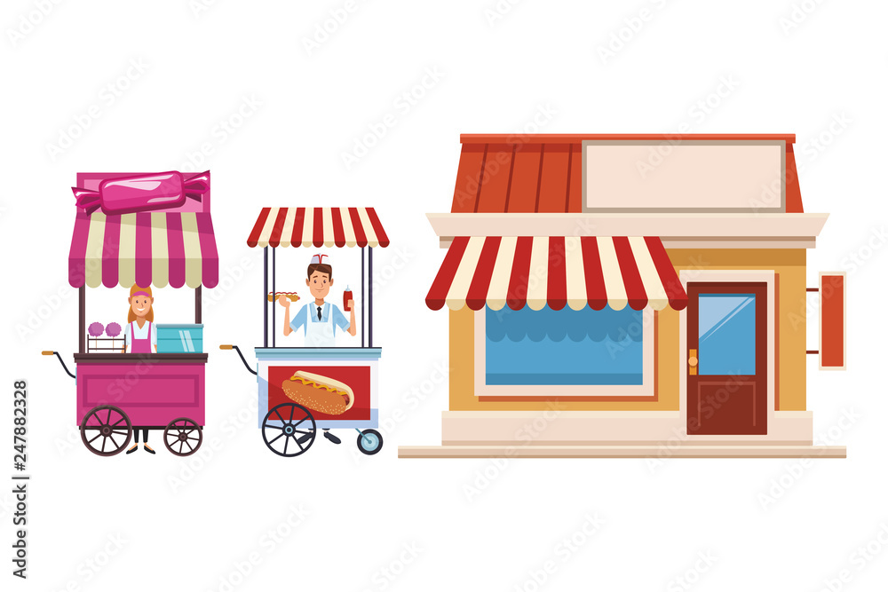 cotton candy cart cartoon cotton candy cart cartoon