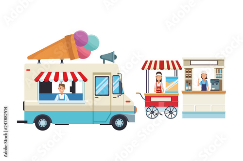 food stands cartoon