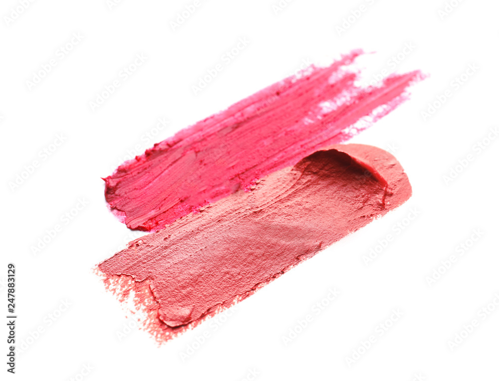 Lipstick smears isolated on white. Cosmetic product Lipstick smears isolated on white. Cosmetic product
