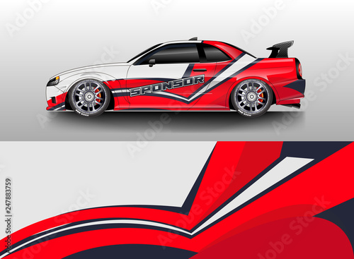 Car decal wrap company designs vector . Livery wrap company   van   cargo  truck .