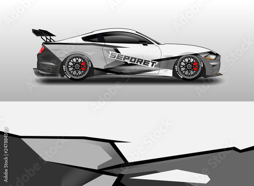 Decal car and car wrap vector  truck  bus  racing  service car  auto designs . Racing  Rally  Abstract background livery . 