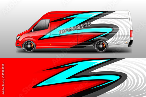 Decal car and car wrap vector  truck  bus  racing  service car  auto designs . Racing  Rally  Abstract background livery .
