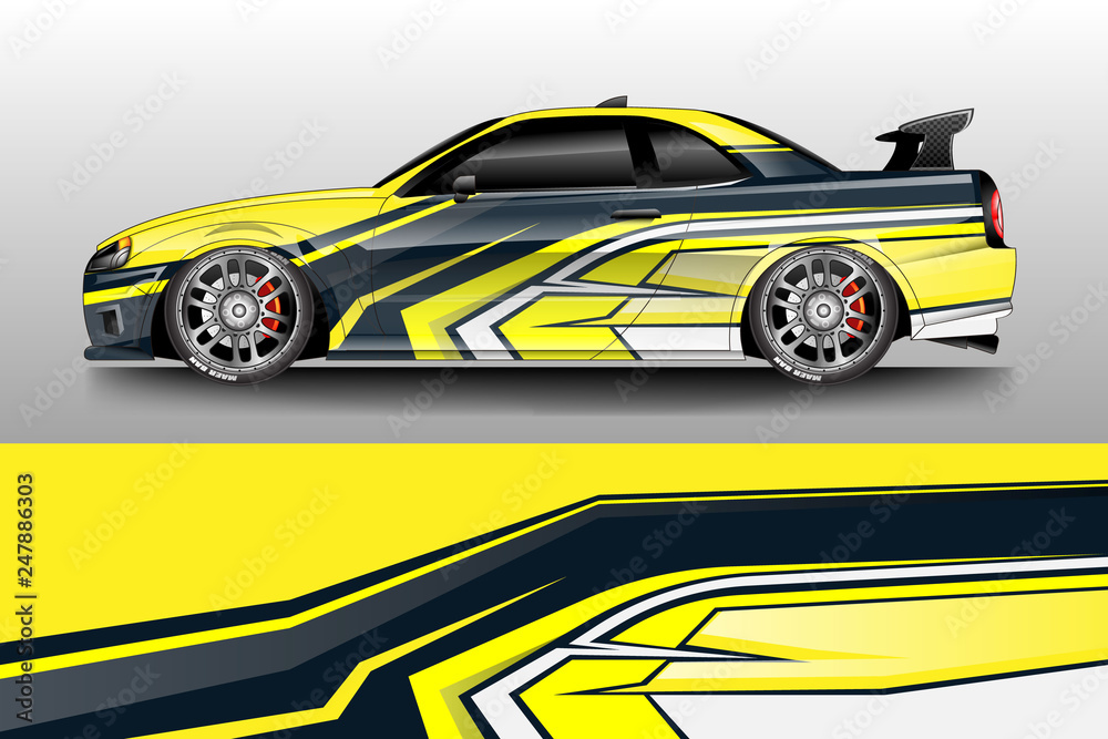 Car decal wrap company designs vector . Livery wrap company , van , cargo, truck .