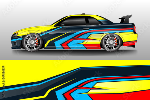 Car decal wrap company designs vector . Livery wrap company   van   cargo  truck .