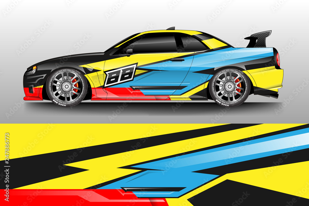 Fototapeta premium Car decal wrap company designs vector . Livery wrap company , van , cargo, truck .