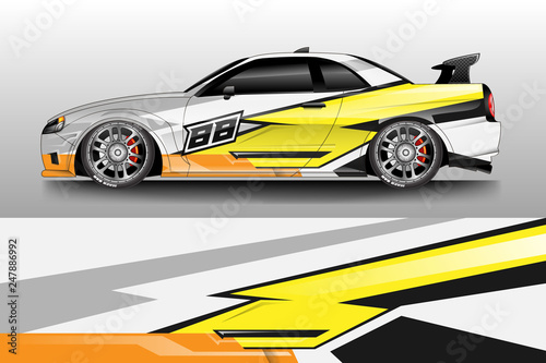 Car decal wrap company designs vector . Livery wrap company , van , cargo, truck . © Alleuy