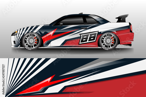 Car decal wrap company designs vector . Livery wrap company   van   cargo  truck .