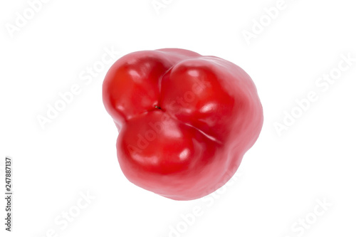 Red sweet pepper isolated on white background. Top view. Fresh vegetable © Kindarts