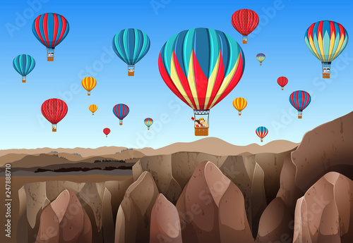 Travel by hot air balloon