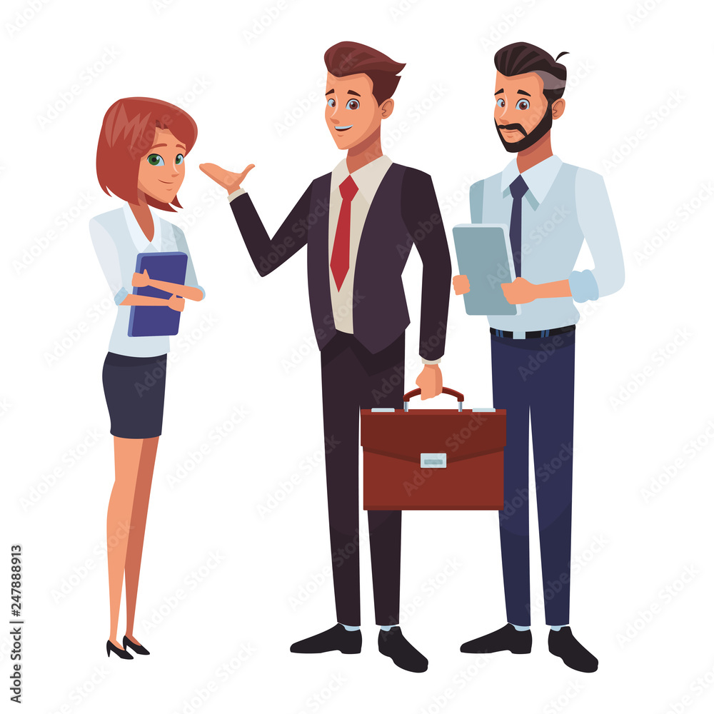 executive business coworkers cartoon