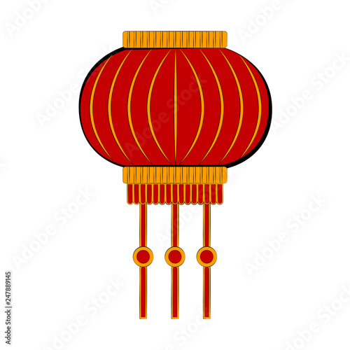 Sketch of a chinese lantern. Vector illustration design