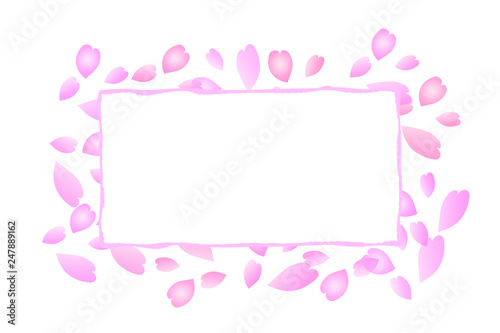Spring format. Handwritten style card.　春のフォーマット 　手書き調のカード © Kana Design Image