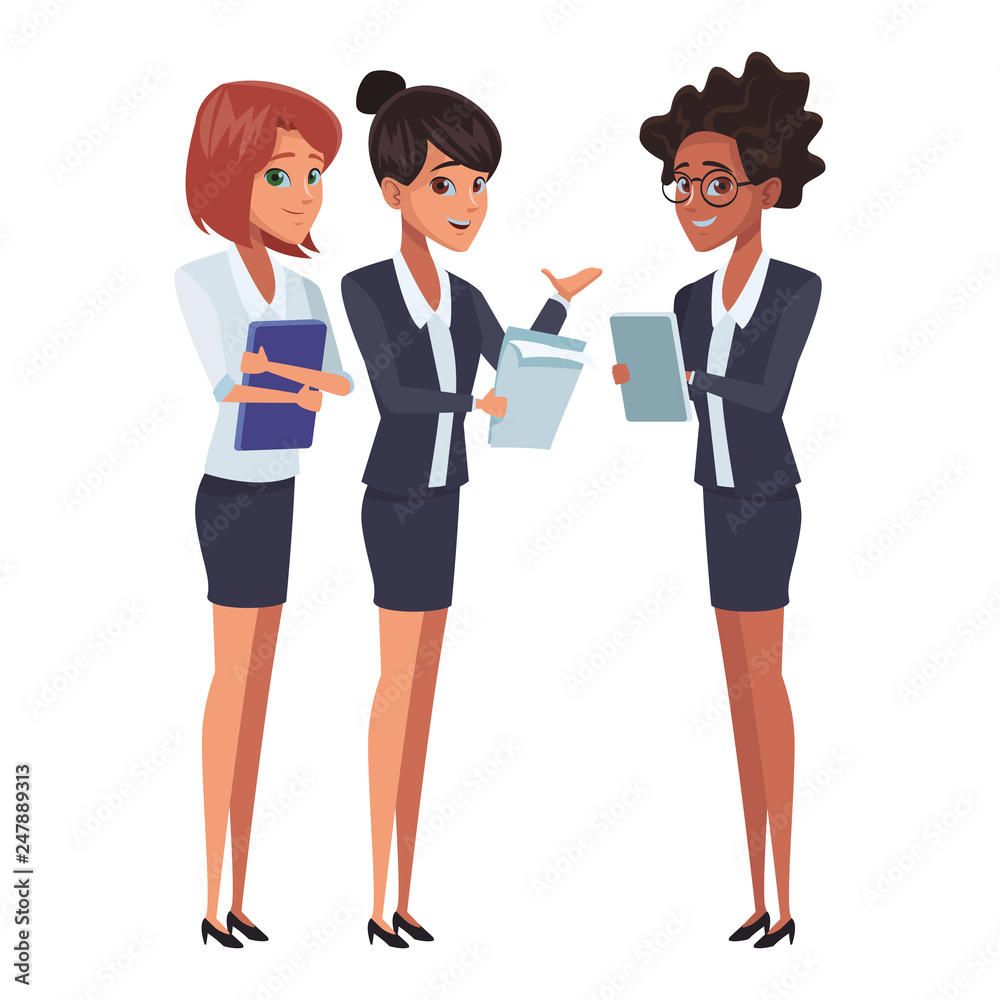 executive businesswomen cartoon