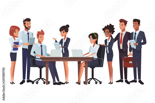 executive business coworkers cartoon