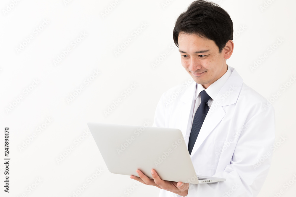 portrait of young asian doctor isolated on white background portrait of young asian doctor isolated on white background