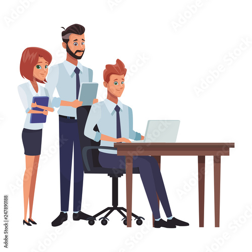 executive business coworkers cartoon
