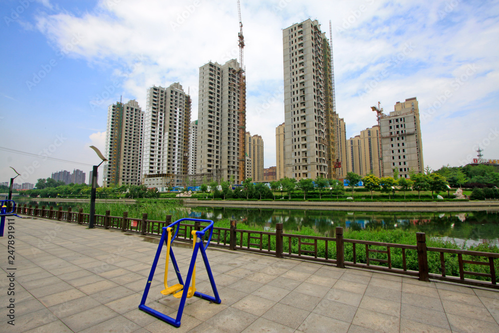 City building scenery, tangshan, China