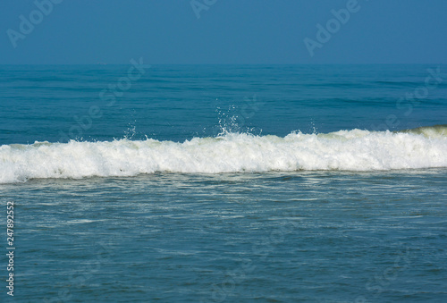 The landscape of nature.Waves in the Arabian sea at Arambol beach in North Goa.India 