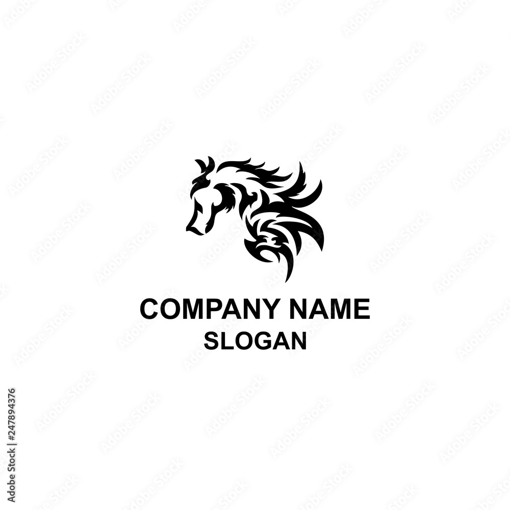 Fototapeta premium Tribal horse head logo.