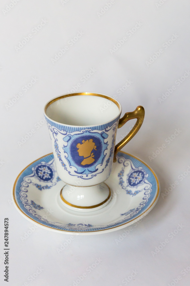 a white tea set with pattern on white background a white tea set with pattern on white background