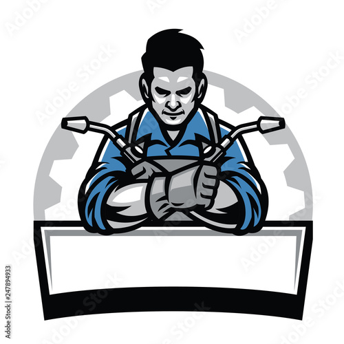 welder with welding tools badge