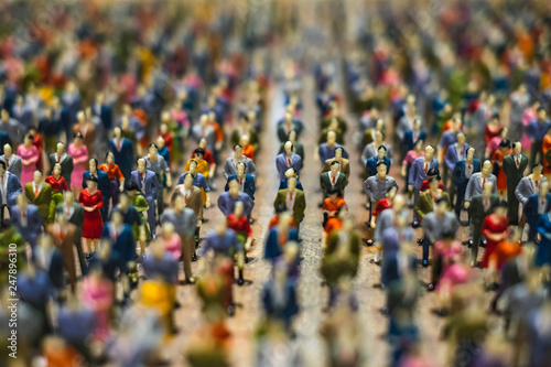 Rows of miniature people