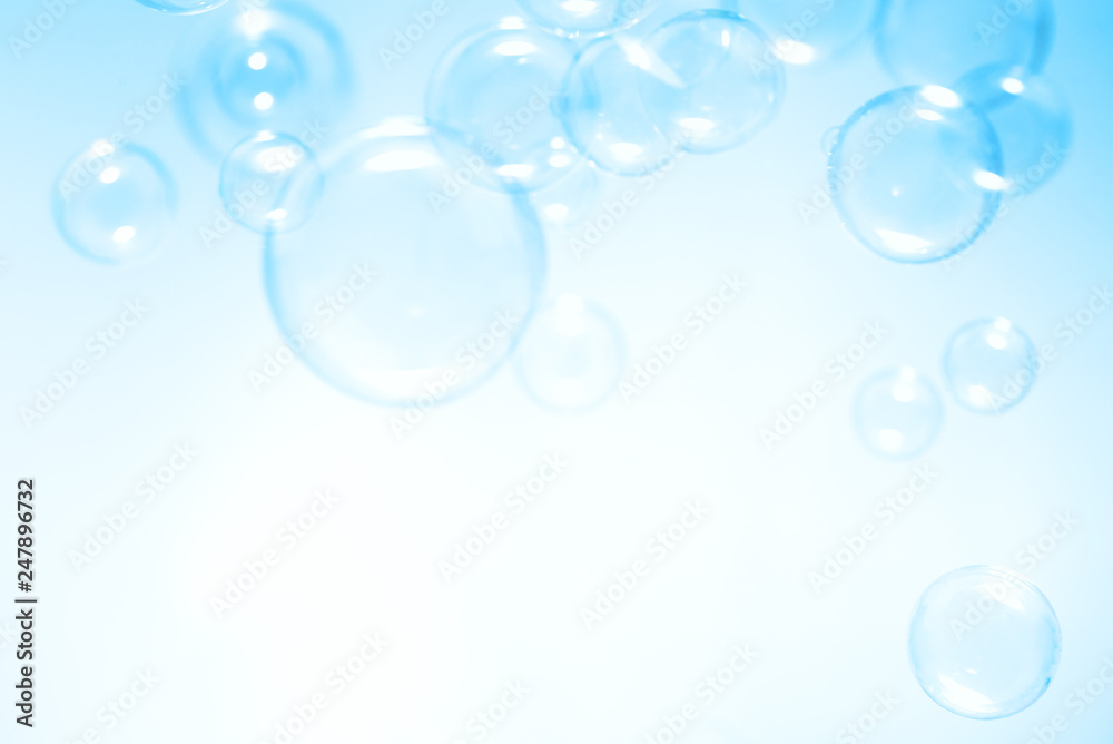 blue bubbles abstract background.