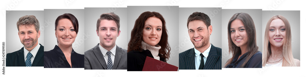 panoramic collage of portraits of young entrepreneurs. panoramic collage of portraits of young entrepreneurs.