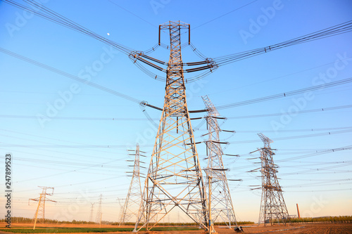 high voltage electric power steel tower