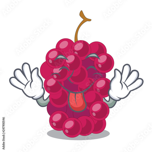Tongue out mulbery fruit isolated with the cartoons