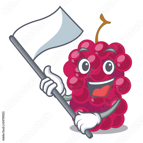 With flag mulbery fruit isolated with the cartoons