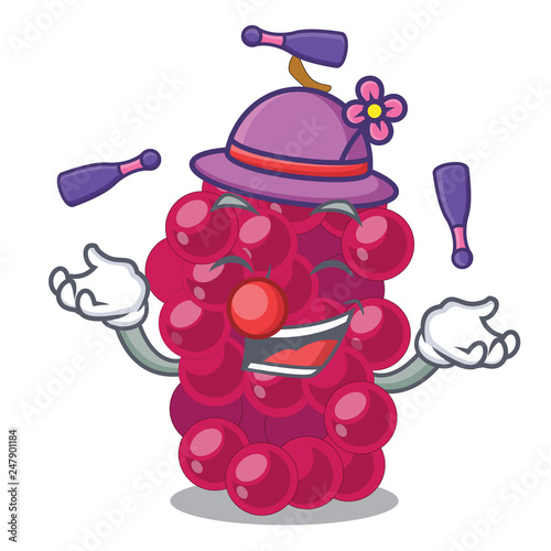 Juggling mulbery fruit isolated with the cartoons