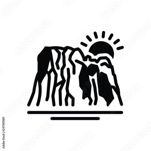 Fotografie Black solid icon for bedrock