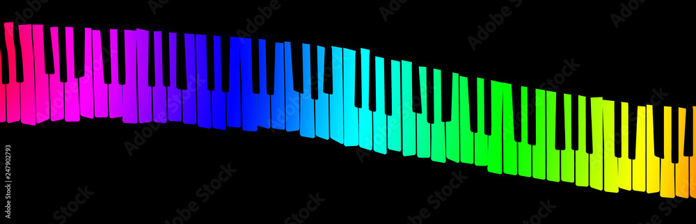 Fototapeta premium Here is a stylized, distorted retro piano keyboard.
