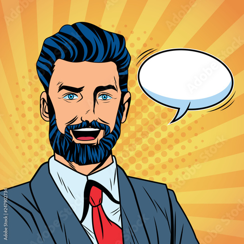 Pop art businessman