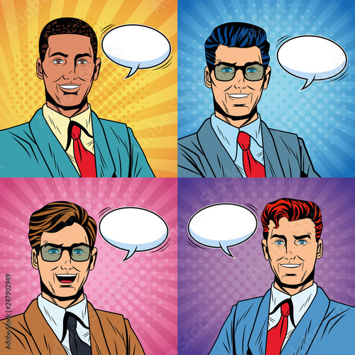 Pop art businessmen