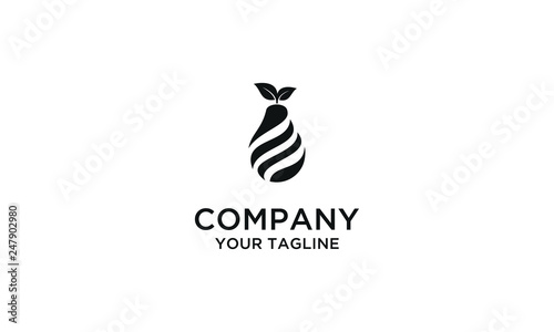 Avocado logo design template. Awesome avocado fresh friut logo. A avocado lineart logotype.