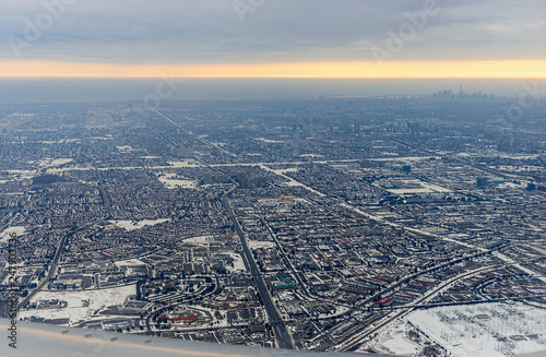 Photography Aerial view of Toronto in winter