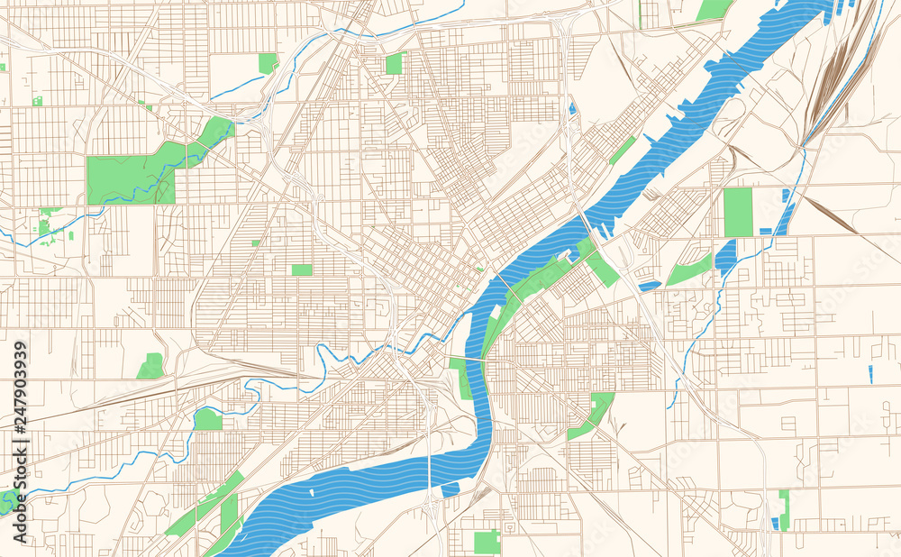 Toledo Ohio printable map excerpt