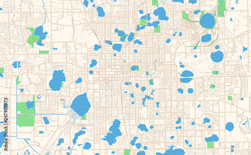 Orlando Florida printable map excerpt
