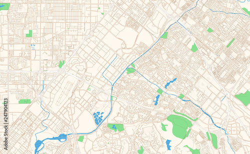 Irvine California printable map excerpt