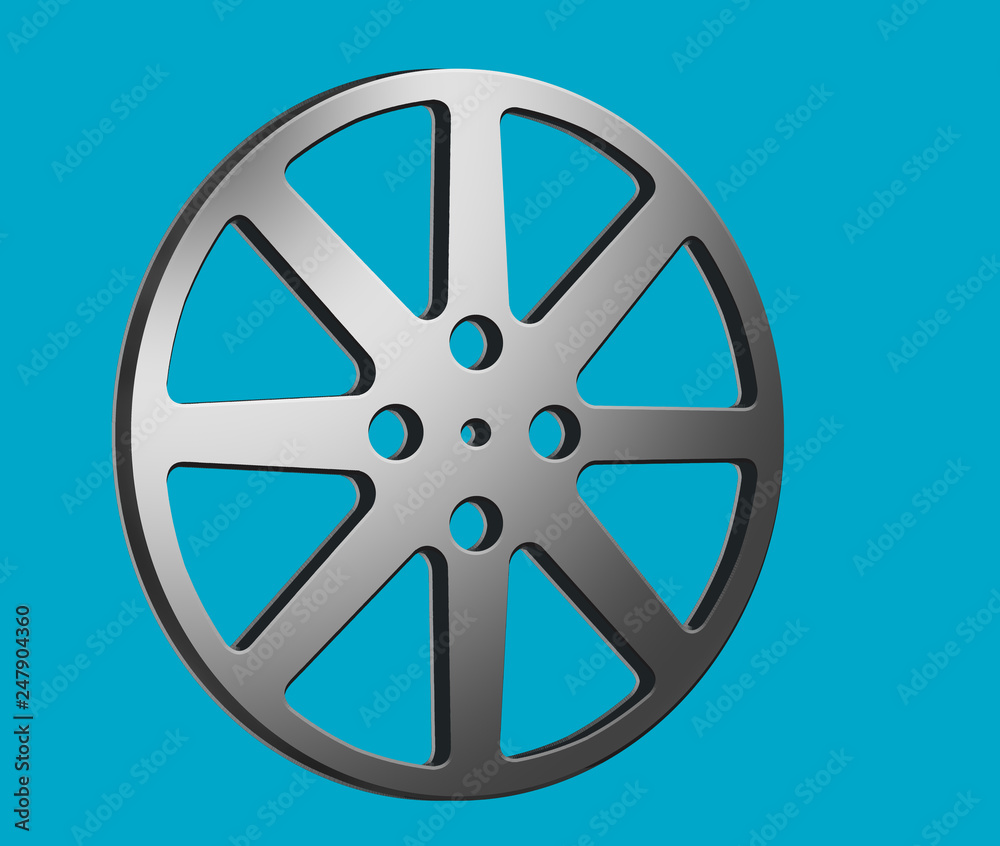 Movie film reels are seen in this 3-D illustration about the cinema industry and films in general. Movie film reels are seen in this 3-D illustration about the cinema industry and films in general.
