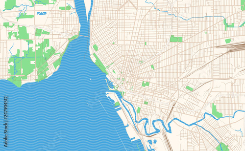 Buffalo New York printable map excerpt