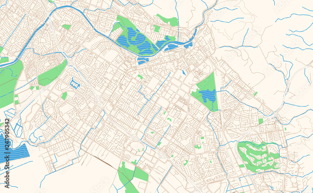 Obraz premium Fremont California printable map excerpt