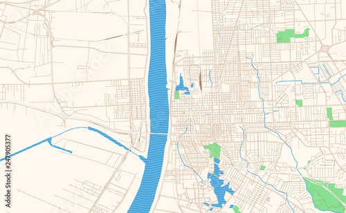 Baton Rouge Louisiana printable map excerpt