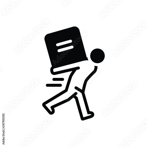 Black line icon for burdensome