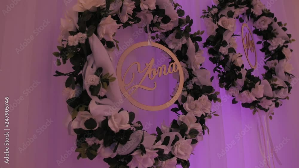 greenery decorations on wedding party